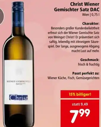 Interspar Restaurant Christ Wiener Gemischter Satz DAC 0,75l Angebot