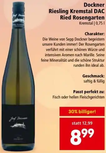 Dockner Riesling Kremstal DAC Ried Rosengarten 0,75L