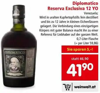 Interspar Restaurant Diplomatico Reserva Exclusiva 12 YO Angebot