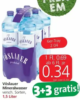 Spar Vöslauer Mineral-Wasser 1,5 Liter Angebot