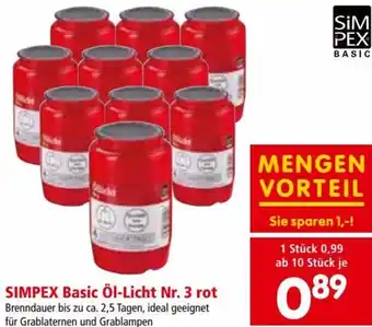Interspar Restaurant Simpex Basic Öl-Licht Nr. 3 rot Angebot