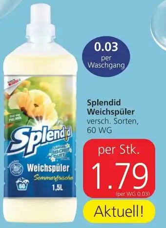 Spar Splendid Weichspüler 60 WG Angebot