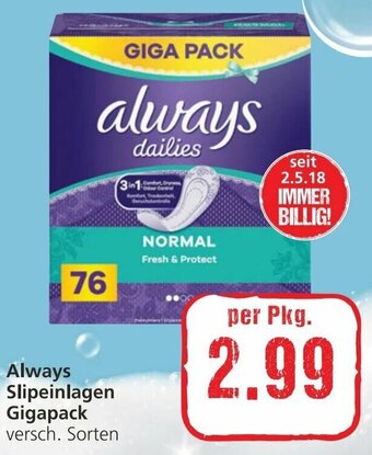 Spar Always Slipeinlagen Gigapack Angebot