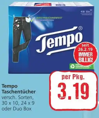Spar Tempo Taschentücher Angebot