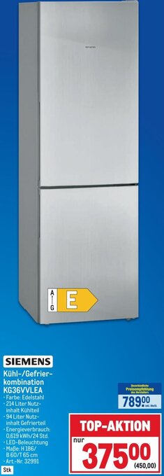 Metro Kühl-/Gefrierkombination KG36VVLEA Angebot