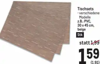 Metro Tischsets 30 x 45 cm Angebot