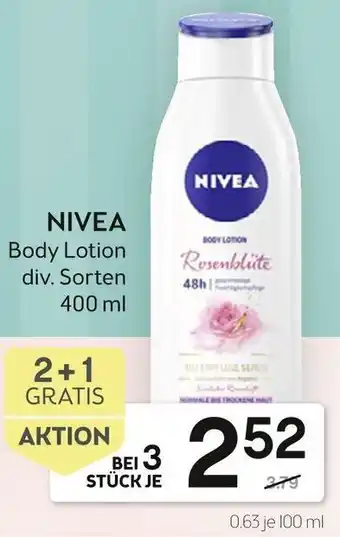 Bipa Nivea Body Lotion 400ml Angebot
