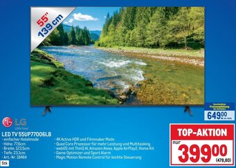 Metro LED TV 55UP77006LB Angebot