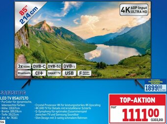 Metro LED TV 85AU7170 Angebot