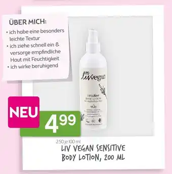 Bipa Liv Vegan Sensitive Body Lotion 200ml Angebot