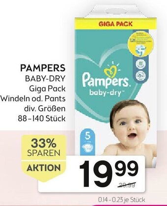 Bipa Pampers Baby-Dry Giga Pack Angebot