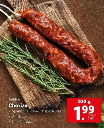 Lidl Sol & Mar Chorizo 200g Angebot