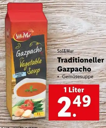 Lidl Sol&Mar Traditioneller Gazpacho 1 Liter Angebot