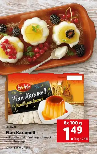 Lidl Flan Karamell 6 x 100g Angebot