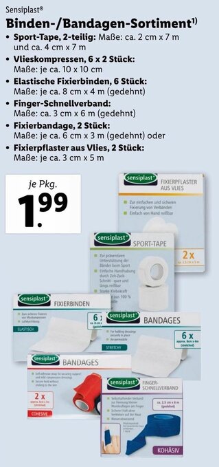 Lidl Binden-/Bandagen-Sortiment Angebot