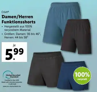 Lidl Damen/Herren Funktionsshorts Angebot
