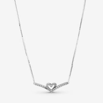 Pandora Funkelndes wishbone herz collier-halskette Angebot