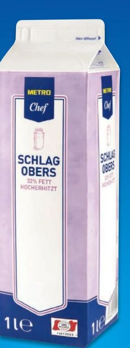 Metro Schlagobers Angebot
