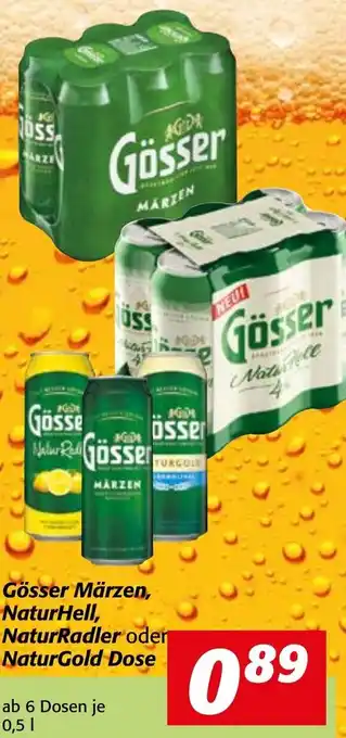 Strasser Markt Gösser Märzen, Naturhell, NaturRadler oder NaturGold Dose 0,5 l Angebot