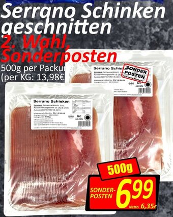 Wurstico Serrano Schinken geschnitten 500g Angebot