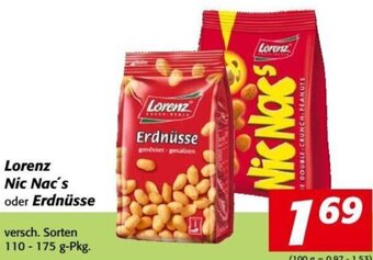 Nah&Frisch Lorenz Nic Nac's oder Erdnüsse 110-175 g Angebot