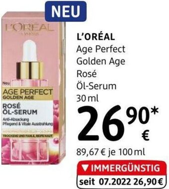 dm L'Oréal Age Perfect Golden Age Rosé Öl-Serum 30 ml Angebot