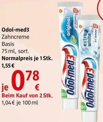dm Odol-med3 Zahncreme Basis 75 ml Angebot
