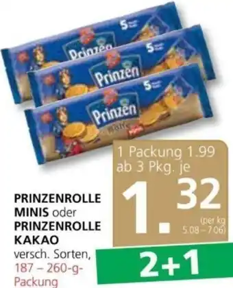Spar Prinzenrolle Minis oder Prinzenrolle Kakao 187-260 g Angebot