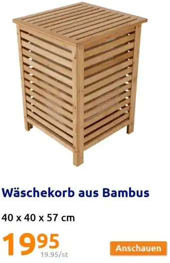 Wäschekorb aus Bambus 40 x 40 x 57 cm