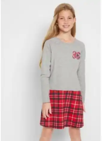 Bonprix Mädchen jerseykleid mit karomuster Angebot