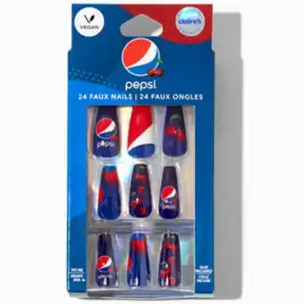 Claire's Pepsi® cherry claire's exclusive squareletto vegan faux nail set - 24 pack Angebot