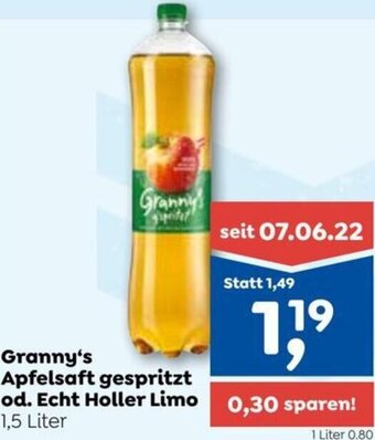 ADEG Granny's Apfelsaft Gespritzt od. Echt Holler Limo 1,5 Liter Angebot