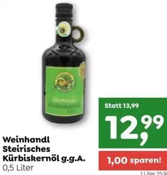 ADEG Weinhandl Steirisches Kürbiskernöl g.g.A. 0,5Liter Angebot