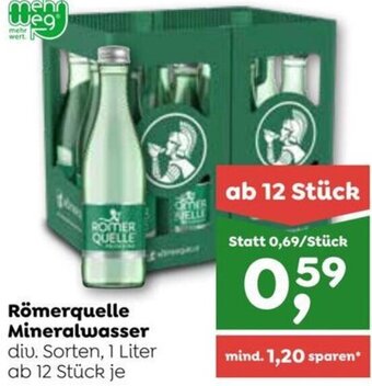 ADEG Römerquelle Mineralwasser 1 Liter Angebot