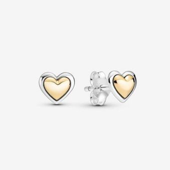 Pandora Gewölbtes goldenes herz ohrstecker Angebot
