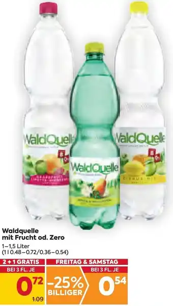 Billa Waldquelle mit Frucht od. Zero 1-1,5 liter Angebot