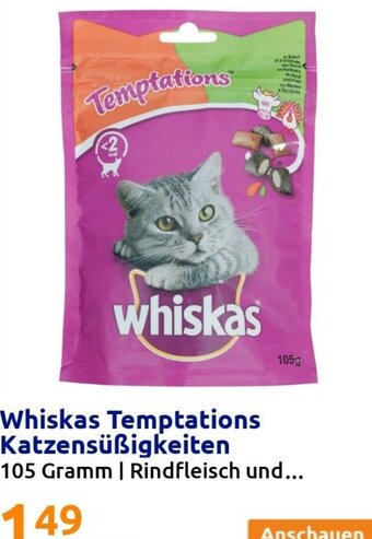 Action Whiskas Temptations Katzensüßigkeiten 105 Gramm Angebot