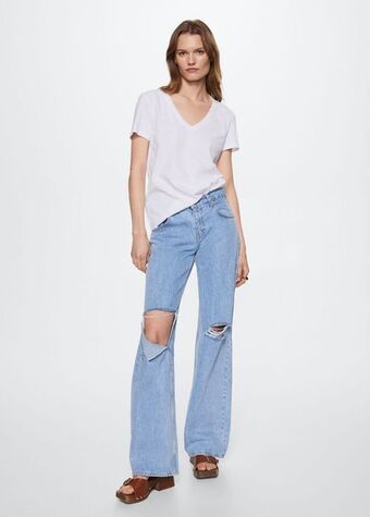 Mango T-shirt aus leinen-baumwoll-mix Angebot