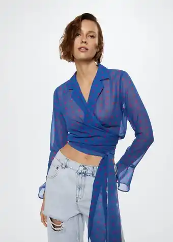 Mango Halbtransparente bluse mit punktmuster Angebot