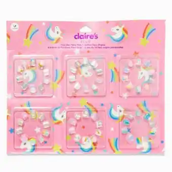 Claire's club birthday unicorn vegan press on faux nail party pack (6 pack)