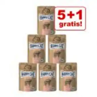 Zooplus 5 + 1 gratis! 6 x 85 g happy cat bio pouch katzenfutter Angebot