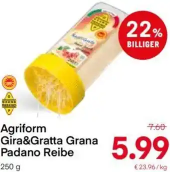MPreis Agriform Gira&Gratta Grana Padano Reibe 250g Angebot