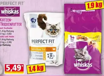 Norma Whiskas Katzen-trockenfutter 1,4 kg or 1,9 kg Angebot