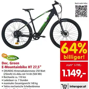 Interspar Doc. Green E-Mountainbike HT 27,5" Angebot