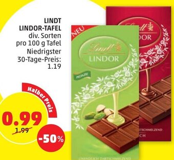 PENNY Lindt Lindor-Tafel 100 g Angebot