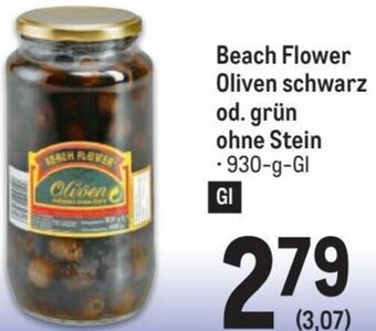 Metro Beach Flower Oliven Schwarz od. Grün ohne Stein 930 g Angebot