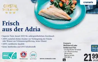 Metro Cromaris Wolfsbarsch oder Goldbrasse Filet 120-160 g Angebot