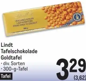 Metro Lindt Tafelschokolade Goldtafel 300 g Angebot
