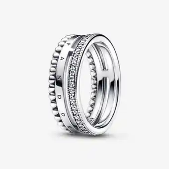 Pandora Pandora signature logo pavé & perlen ring Angebot