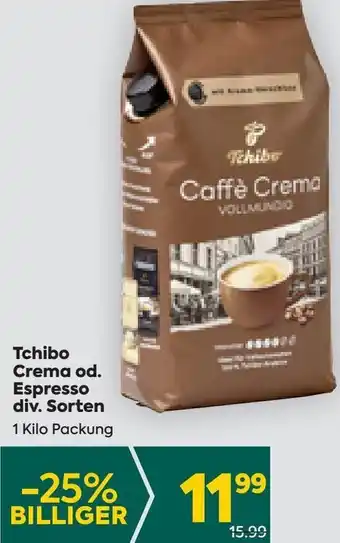 Billa Tchibo Crema od. Espresso 1 kilo Angebot